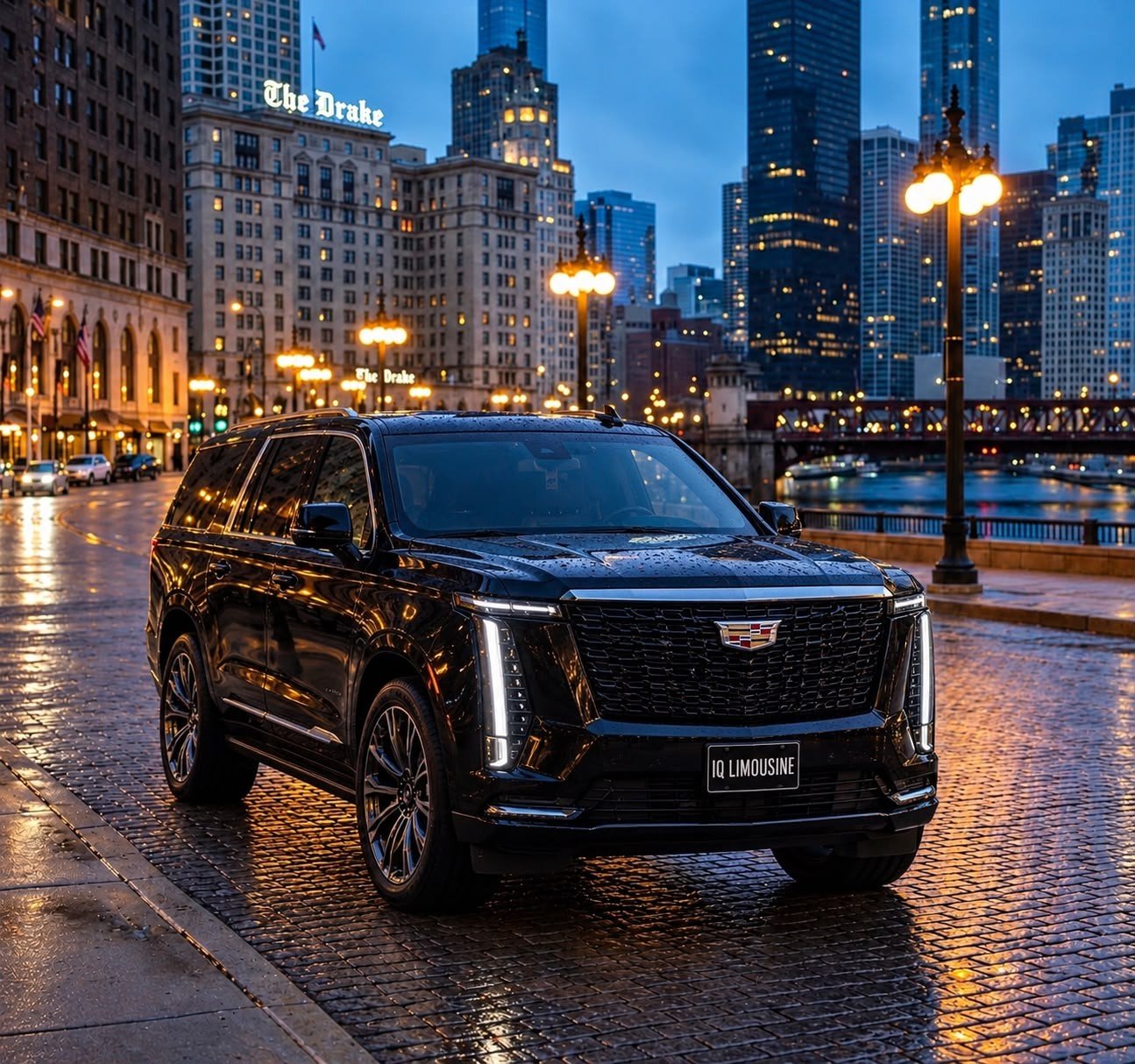 Luxury Cadillac Escalade ESV Chauffeur Service in Carol Stream, IL - IQ Limousine