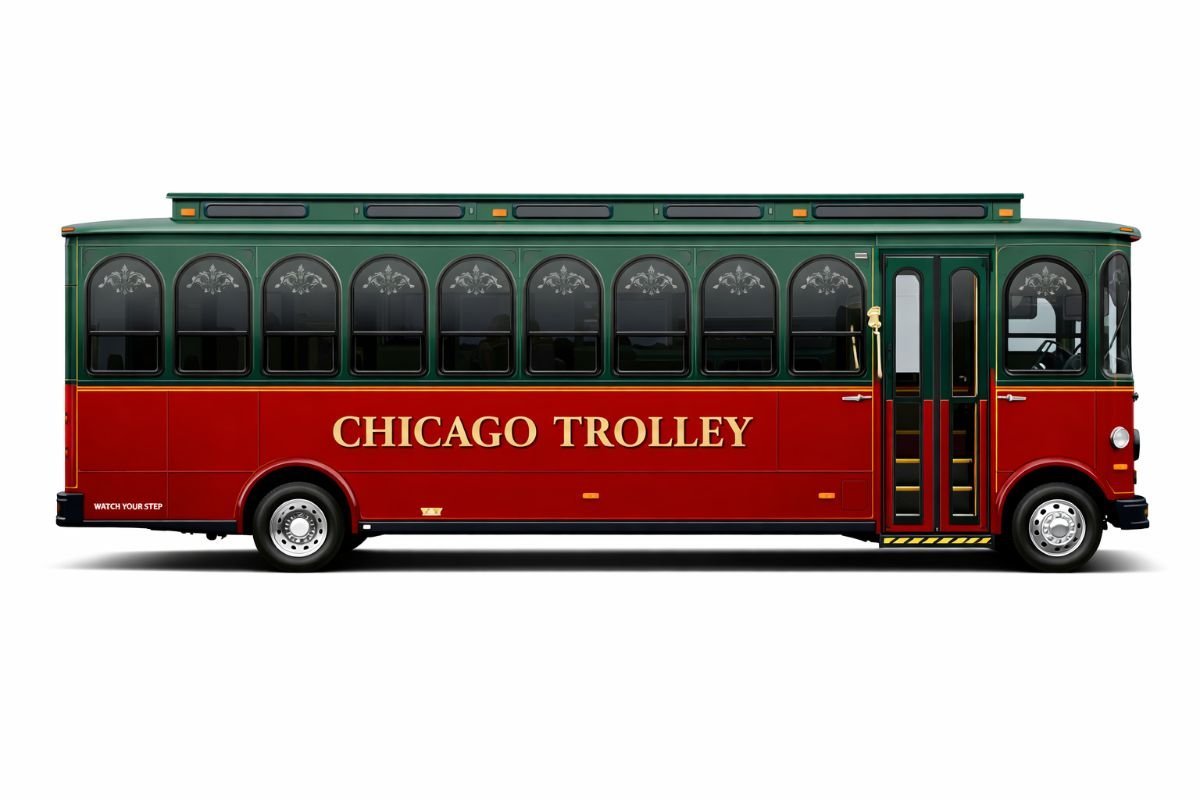 Chicago Trolley Bus 30 Passengers  Luxury Chauffeur Service Chicago
